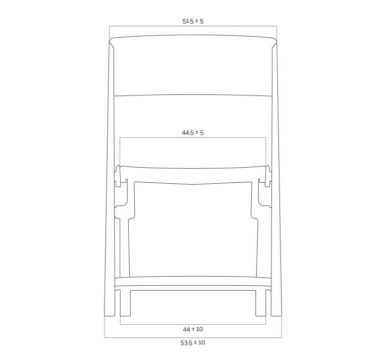 Stack Dimension Front